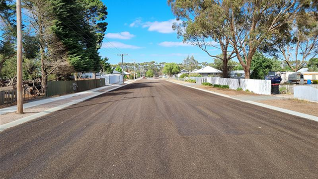 Longshot of new bitumen road in a regional area